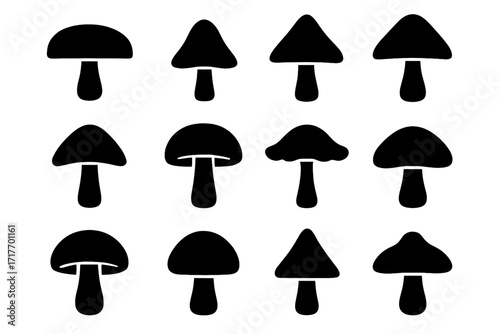 Split mushroom shape umbrella margin vector round texture cap icon