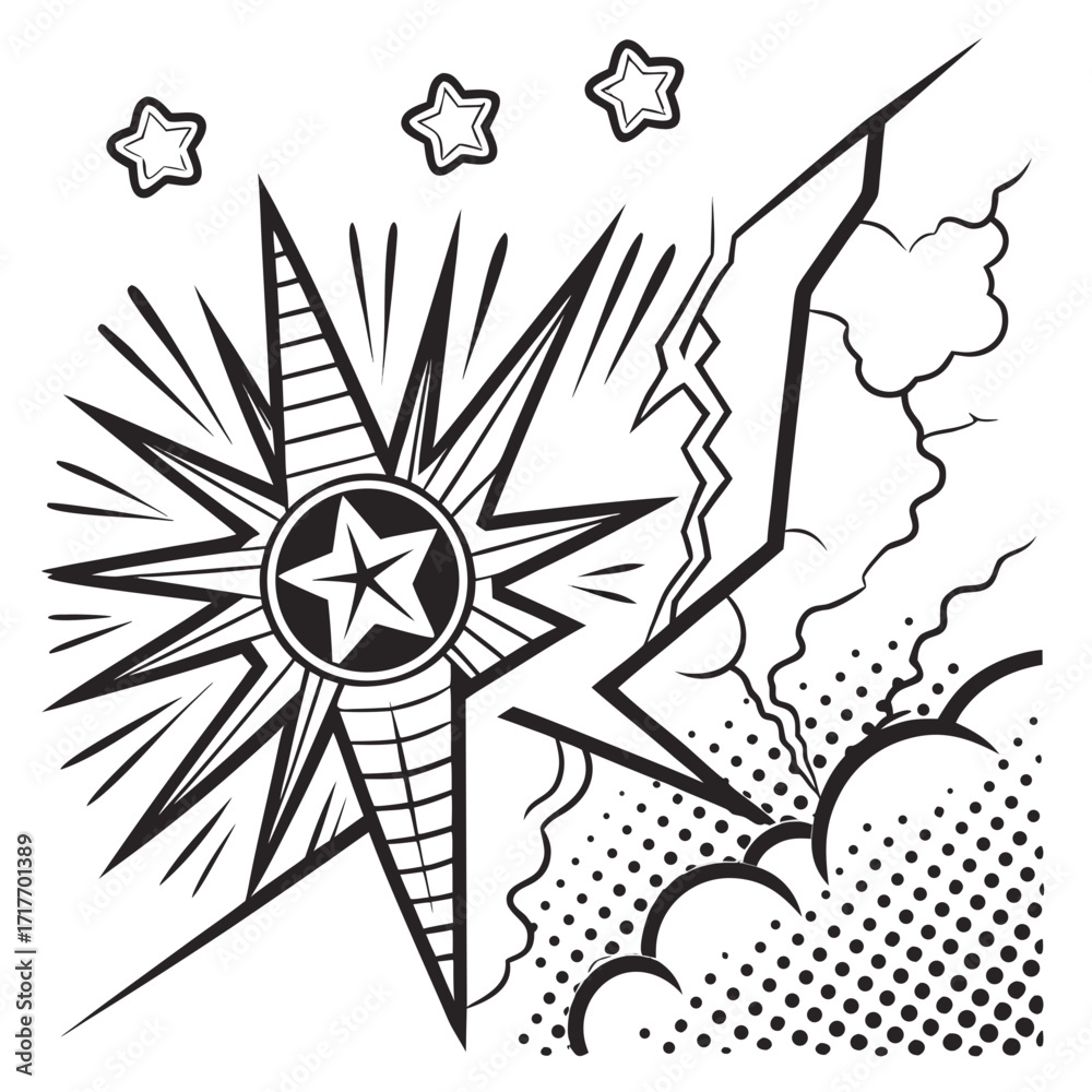 Naklejka premium vector illustration of a compass