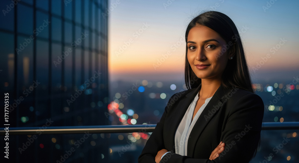 Fototapeta premium young beautiful indian business woman working at office