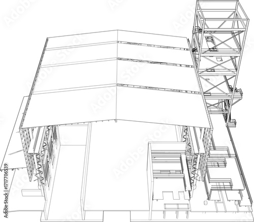 3D illustration of building structure