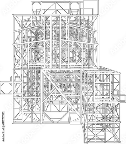 3D illustration of building structure