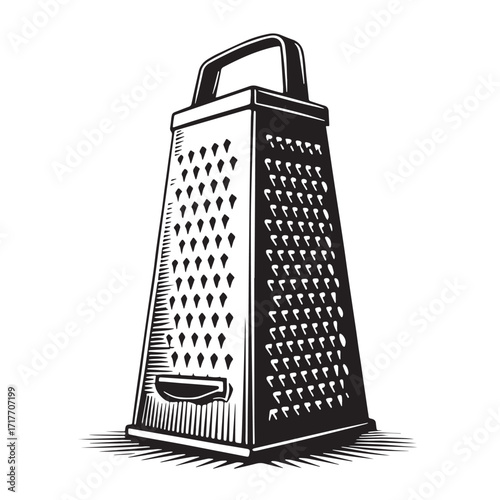 Black grater Silhouette Vector, High Quality Illustration on White Background