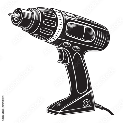 Black heat gun Silhouette Vector, High Quality Illustration on White Background