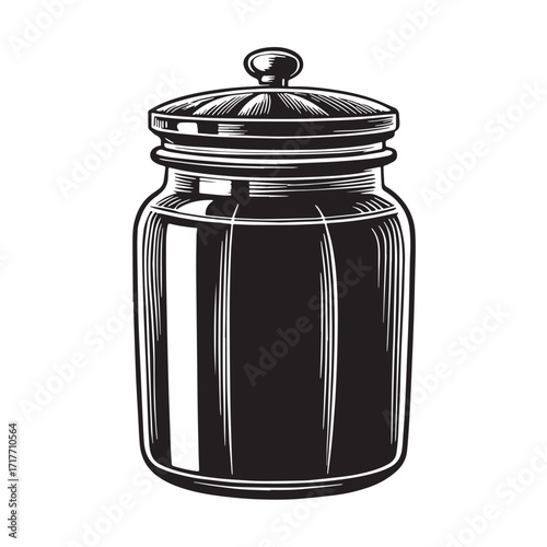Black jar outline Silhouette Vector, High Quality Illustration on White Background