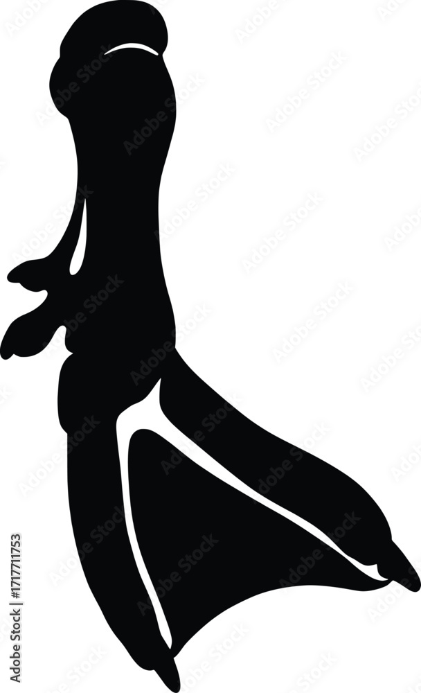 Naklejka premium Dynamic Action of a Silhouetted Animal Bone Vector Illustration, Captured in a Creative Environment, Showcasing Unique Design Perspectives for SEO Visibility
