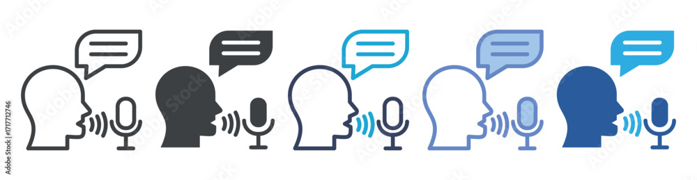 Φωτογραφία Speaking Skills icon set multiple style collection