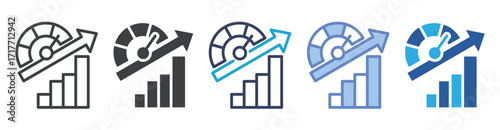 Performance icon set multiple style collection