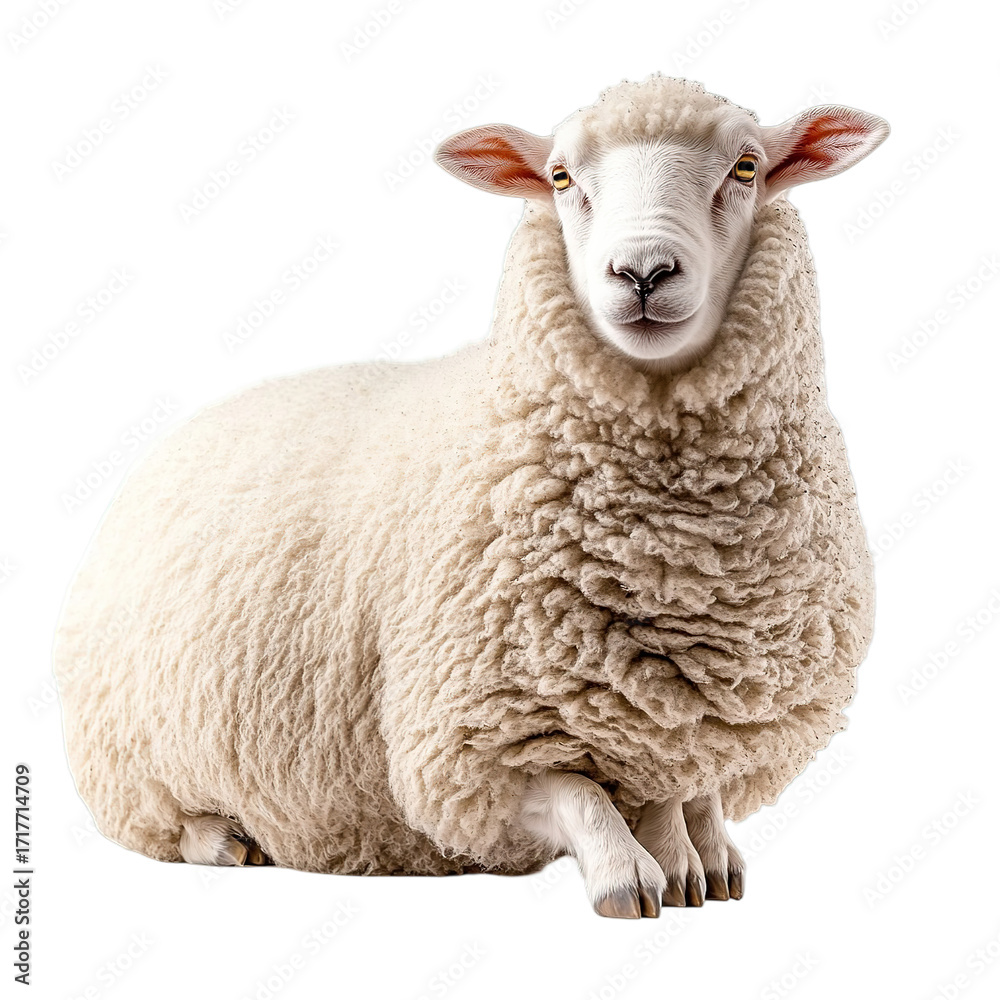 Fototapeta premium White Sheep Sitting