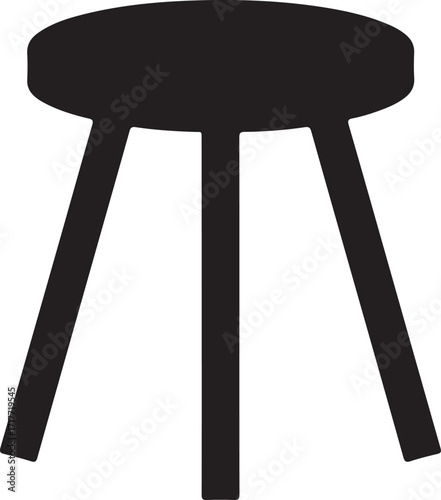 Three legged stool silhouette icon
