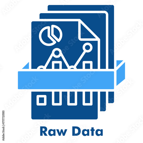 Raw Data Two Color Glyph Icon Vector Illustration