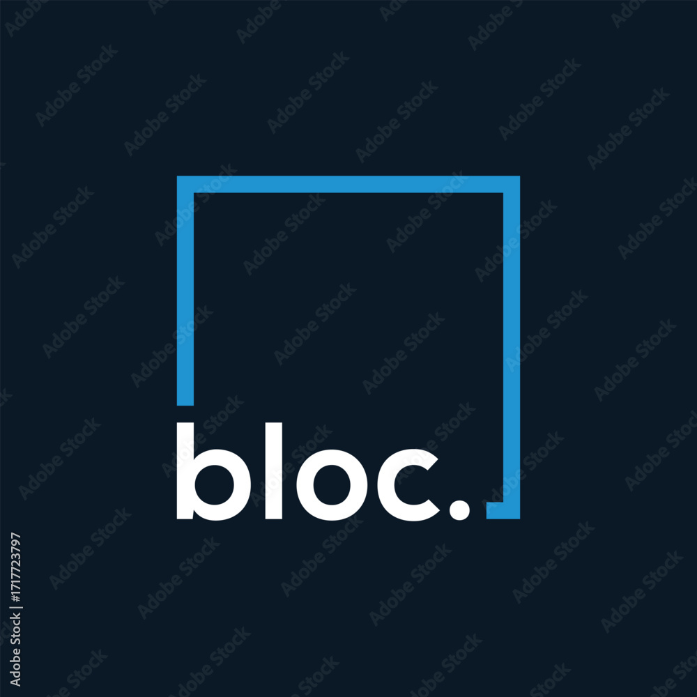 Fototapeta premium bloc logo design, square graphic icon, business vector concept