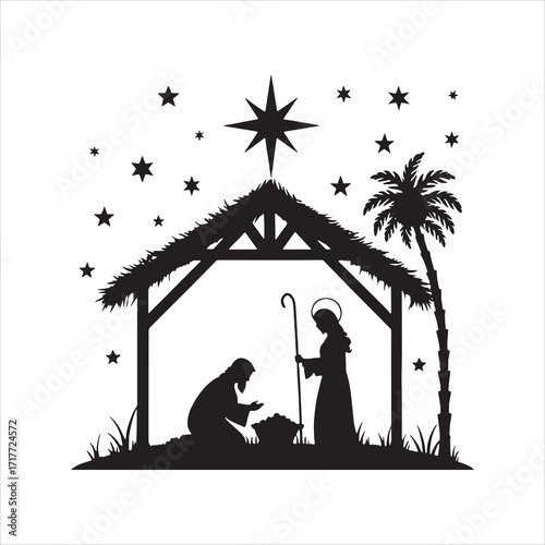 Nativity Scene Silhouette