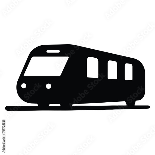 Modern Electric Train Silhouette for Transportation and Travel Concepts
