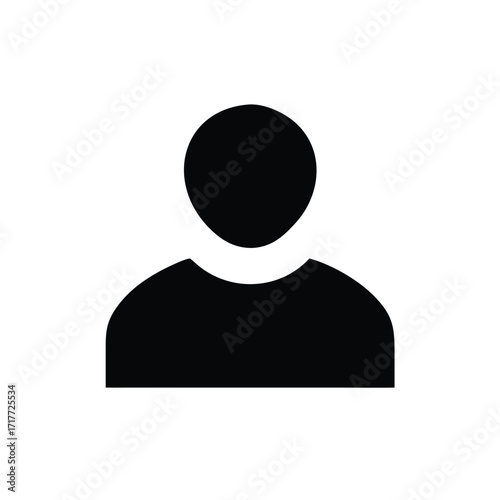 Man Profile Icon, Male Silhouette Icon, User Avatar Icon, Male Head Icon, Profile Symbol Icon