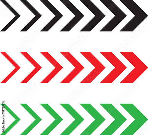 arrow chevron vector set black red green direction abstract modern graphic banner pointer indicator design