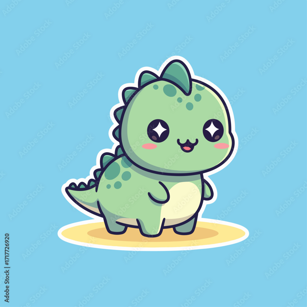 Fototapeta premium Kawaii dinosaur character design ideal for nursery art and children projects