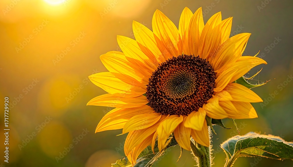 Obraz premium Sunflower at sunset