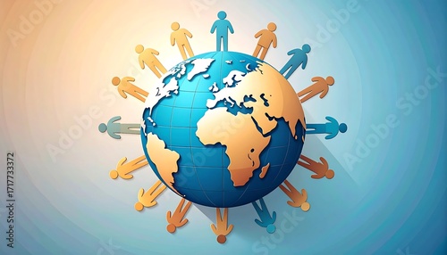 Global Human Connection and Collaborative Unity for a Sustainable World. Interconnected Puzzle Pieces Representing International Teamwork and Community