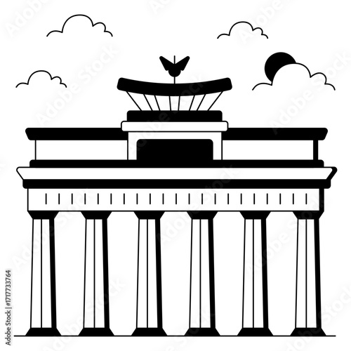 Modern design icon of brandenburg gate