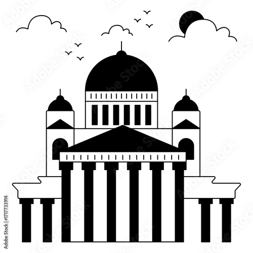 Modern design icon of senate square