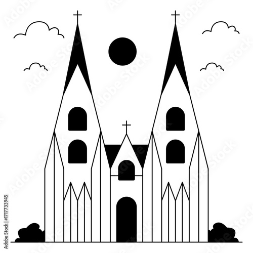 An icon design of cologne cathedral kohi