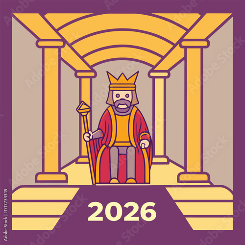 A Regal King on His Throne Year 2026 Kingdom Graphic
