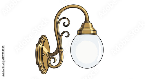 Elegant antique style wall lamp, providing a warm ambiance for interiors