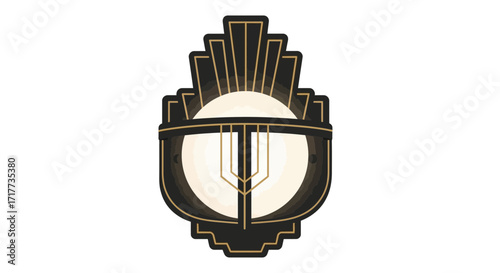 Elegant Art Deco Sconce Illustration with Geometric Details and Sophistication