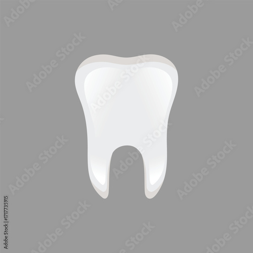 Healthy Tooth Illustration on Gray Background
