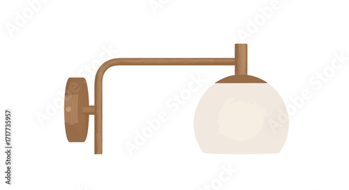 Elegant Wooden Wall Sconce with Globe Shade for Interior Decor Styles