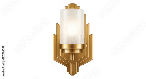 Sophisticated art deco wall lamp fixture with refined golden accents