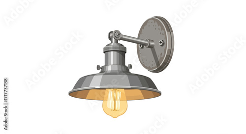 Vintage style light fixture with exposed bulb for interior decoration