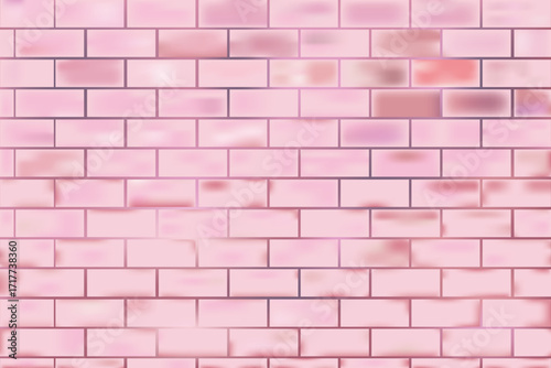 
A seamless brick wall background texture, featuring an abstract pink and light red color gradient with a subtle grunge and slightly faded effect.