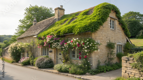 thatched cottage in the village