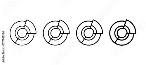 Doughnut Chart Multiple Line Icon Element
