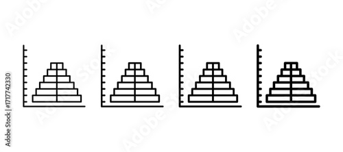 Population Pyramid Multiple Line Icon Element