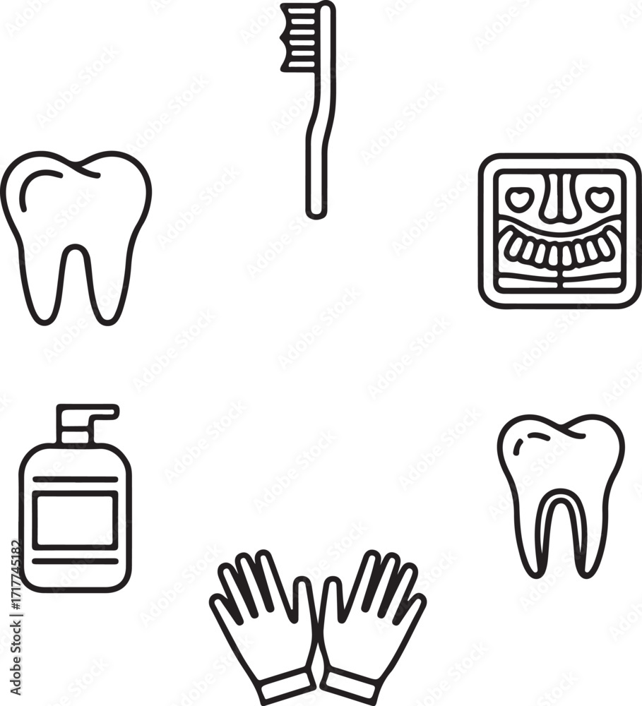 Obraz premium dental-related line icons vector illustration of a simple