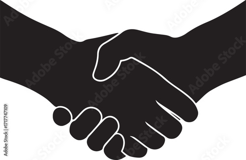 Handshake close-up minimal bold silhouette icon