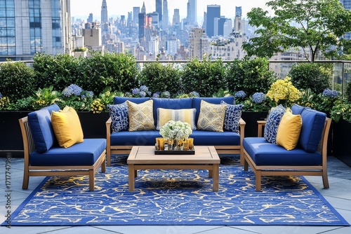 Relaxation with Blue and Yellow Accents