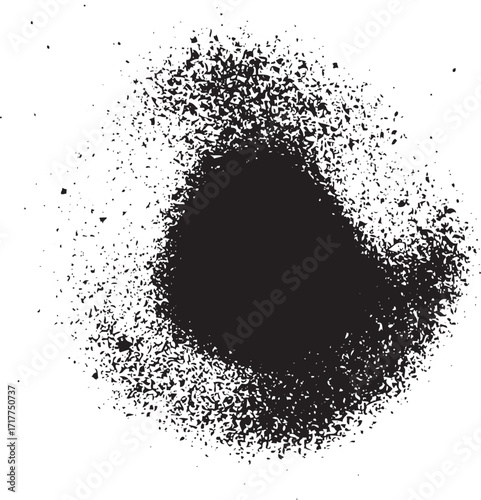 Round Grunge Black Dot Spray Background Vector Design