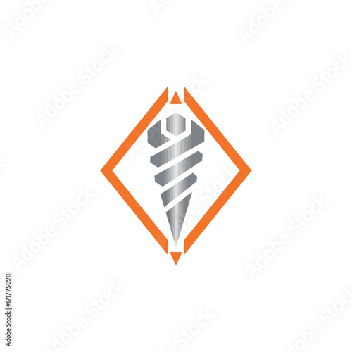 Futuristic Drilling Bit Vector Logo