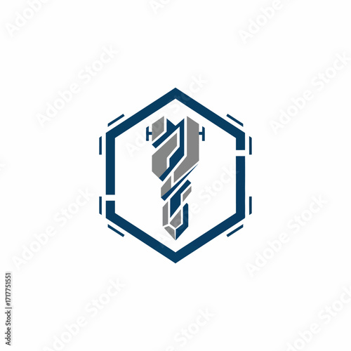 Futuristic Drilling Bit Vector Logo