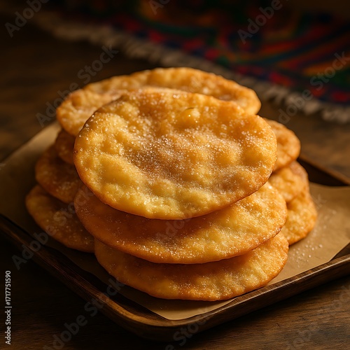 bunuelos mexican traditional fried dessert stock photo