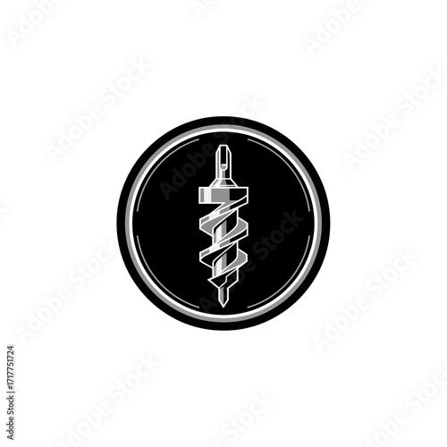 Futuristic Drilling Bit Vector Logo