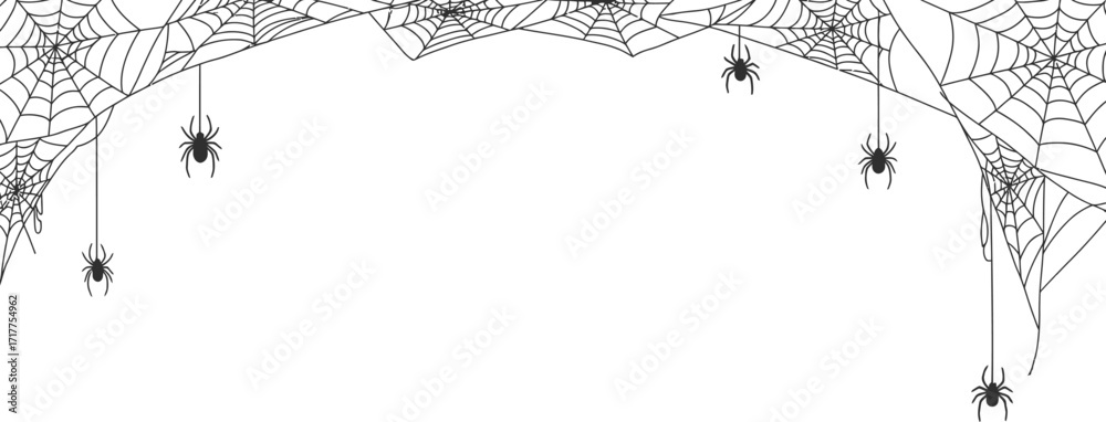 Fotografie Spooky Spiderweb Delight A Chilling Halloween Vector Graphic