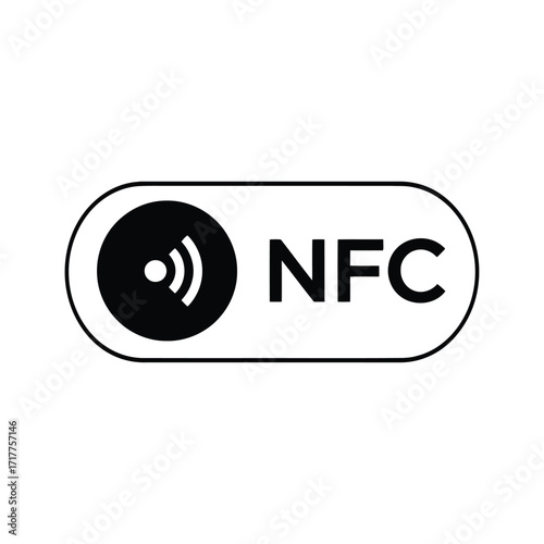 Flat icon of nfc contactless payment icon