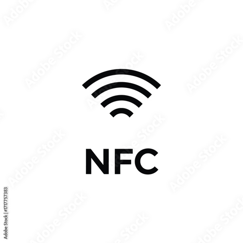 Flat icon of nfc symbol with wireless waves