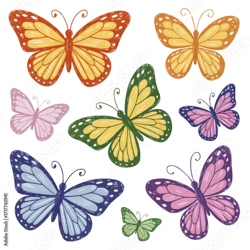 Seamless Colorful Butterfly Pattern Background Vector Design
