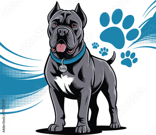 Cute cartoon a illustrator vector Cane Corso