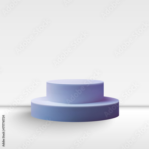 Two-tiered purple podium on a clean white background for presentation. Eps 10